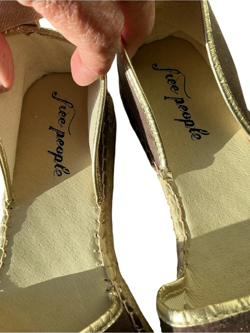 Free People Taupe Velvet  Espadrille with Ankle Tie
